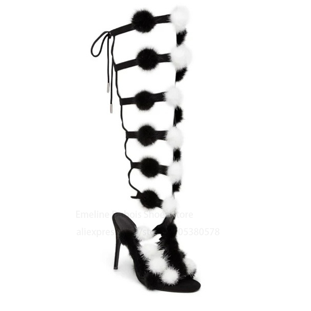 Crossfit Event - Schwarze Wildleder-Kniehohe Stiefel mit Absatz, Offene