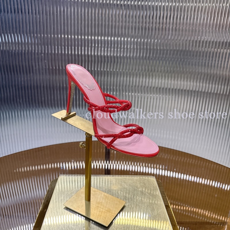 Crossfit Event - Mehrfarbige Strass Cross Strap Peep Toe